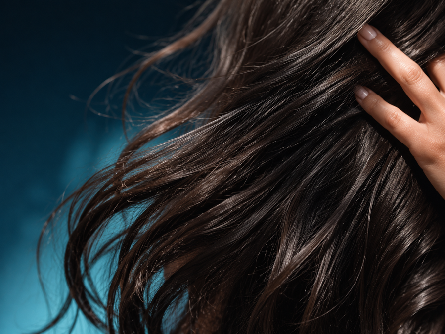 Close up of healthy hair strands
